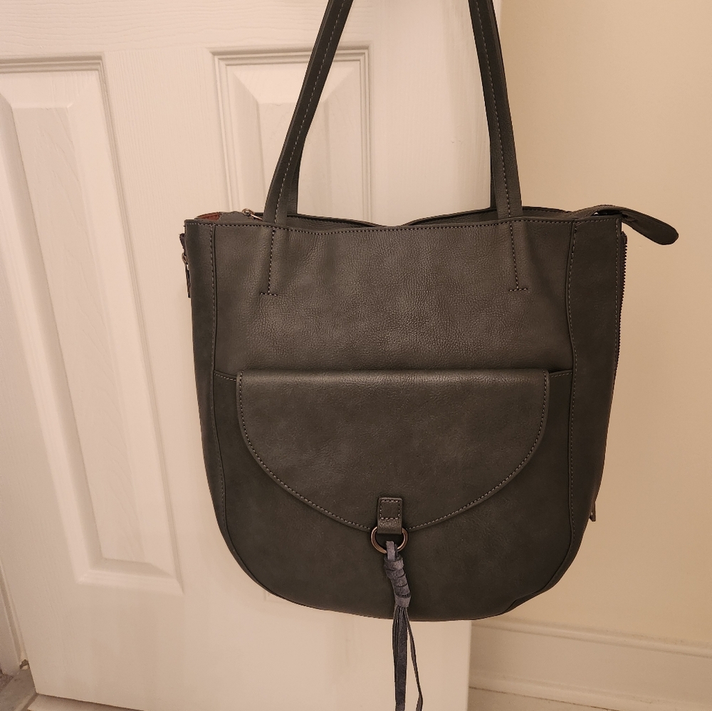 Street Level hobo-style bag, blue/gray color